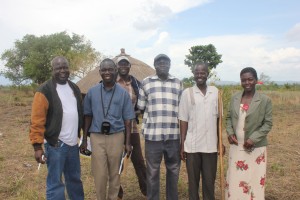 Vincent, headteacher, chairman, contractors and senior woman teacher