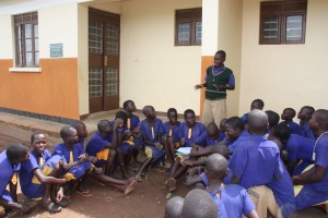 Boniface addressing the group