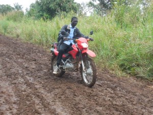 Patrick Ocaka on Motorbike